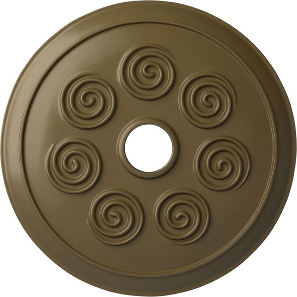 Ekena Millwork Spiral Ceiling Medallion (Fits Canopies up to 4"), 25 1/4"OD x 4"ID x 2"P, Mississippi Mud CM25SPMMF - main